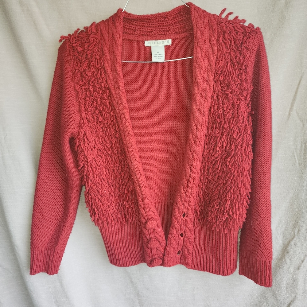 Outlander Shag Red Cardigan